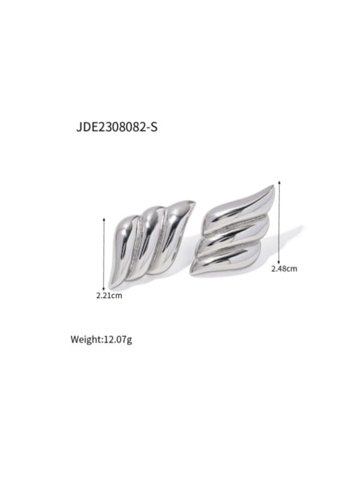 JDE2308082 S Stainless steel Geometric Hip Hop Stud Earring