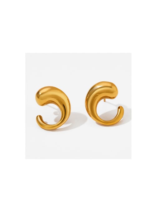 Clioro Stainless steel Geometric Trend Stud Earring 0