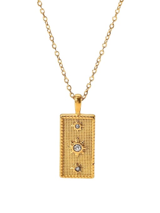 J&D Stainless steel Cubic Zirconia Geometric Trend Necklace