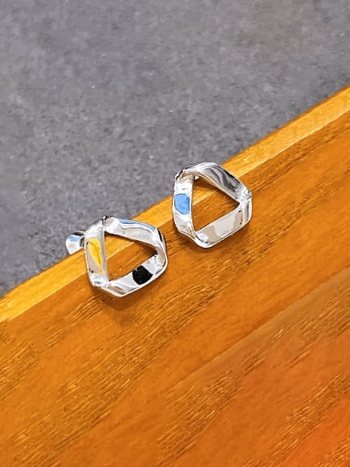H00822 steel Brass Hollow Geometric Minimalist Stud Earring