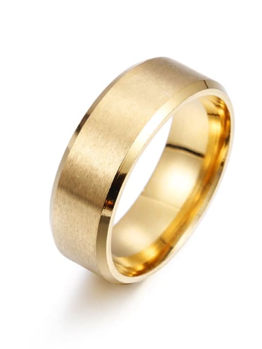 201 stainless steel gold Stainless steel Geometric Hip Hop Band Ring