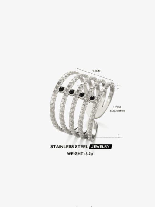 J$L  Steel Jewelry Stainless steel Enamel Geometric Hip Hop Stackable Ring 1