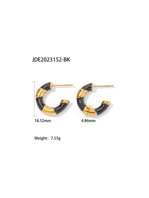 J&D Stainless steel Enamel Geometric Trend Hoop Earring 2