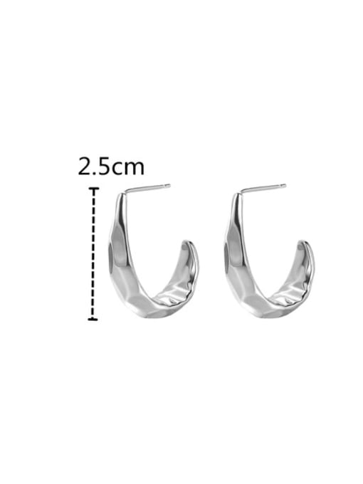 Clioro Brass Irregular C Shape Minimalist Stud Earring 3