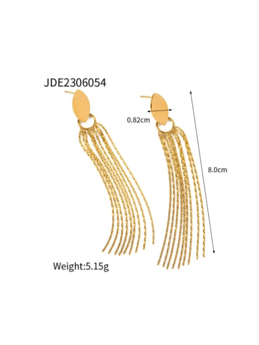 JDE2306054 Stainless steel Tassel Hip Hop Threader Earring