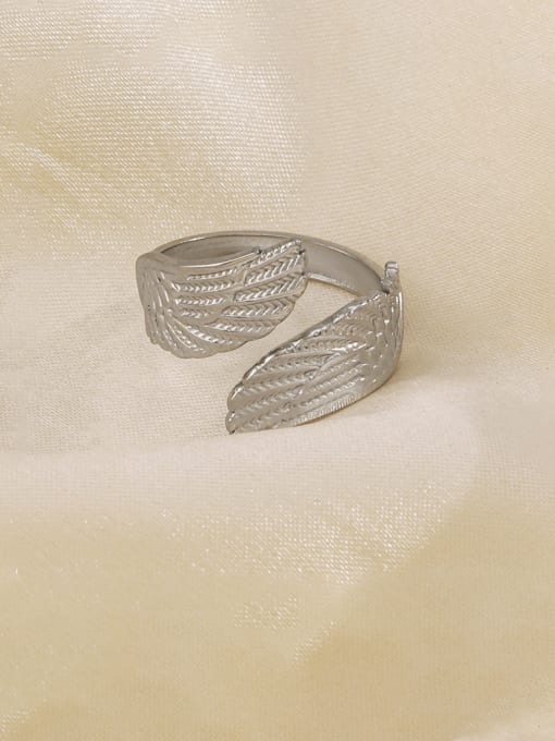 J$L  Steel Jewelry Stainless steel Feather Hip Hop Band Ring 1
