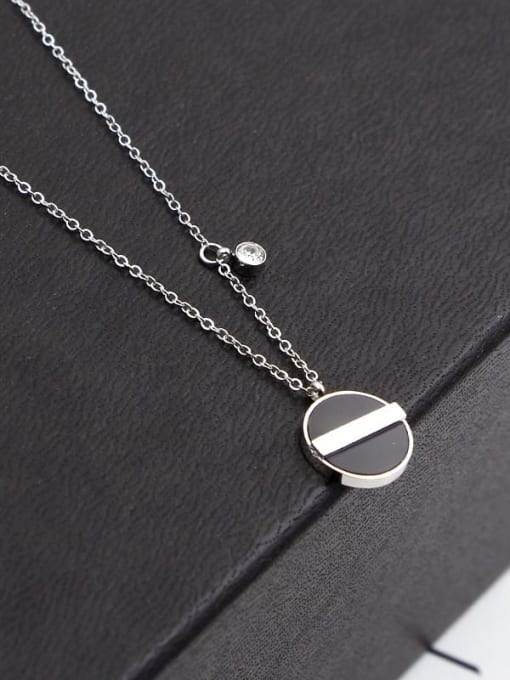 K.Love Titanium Enamel Round Minimalist pendant Necklace 2