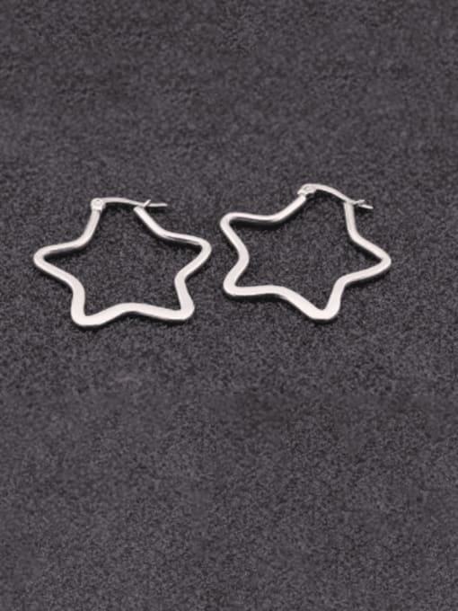 BELII Titanium Steel  Minimalist Five-pointed star Huggie Earring 2