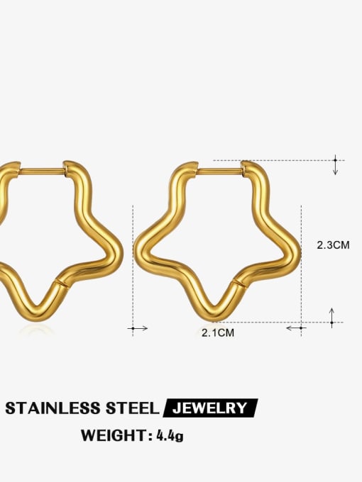 Gold ZN468G Stainless steel Geometric Minimalist Huggie Earring