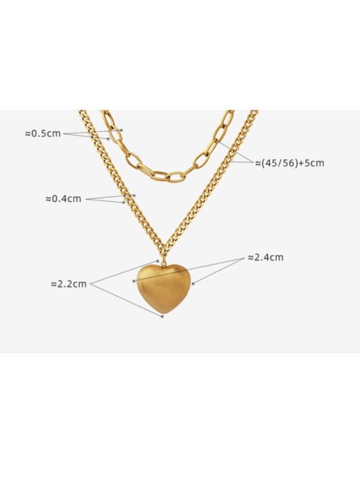 MAKA Titanium Steel Heart Trend Multi Strand Necklace 2