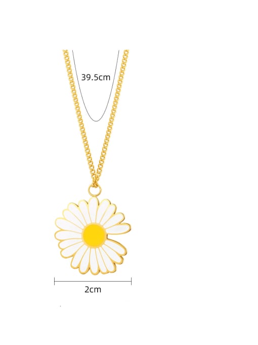 YAYACH Stainless steel Enamel Flower Minimalist Necklace 3