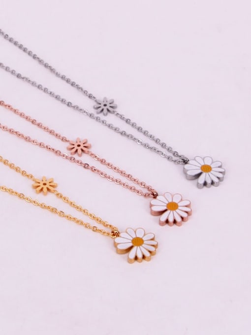 K.Love Titanium Enamel Flower Minimalist Necklace 2