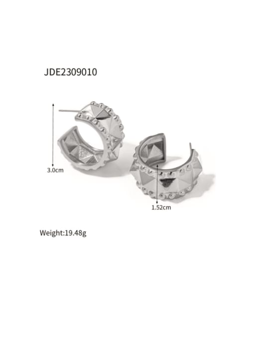 JDE2309010 Steel Stainless steel Geometric Hip Hop Stud Earring