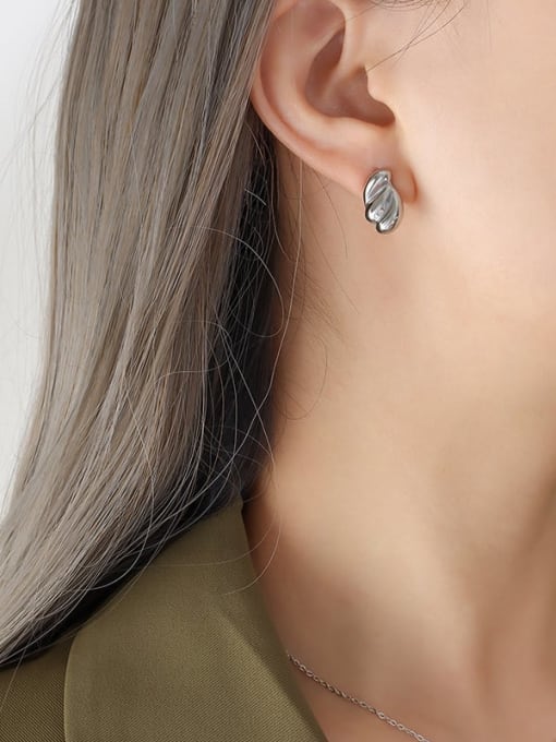 F119 Steel Earrings Trend Geometric Titanium Steel Earring and Necklace Set