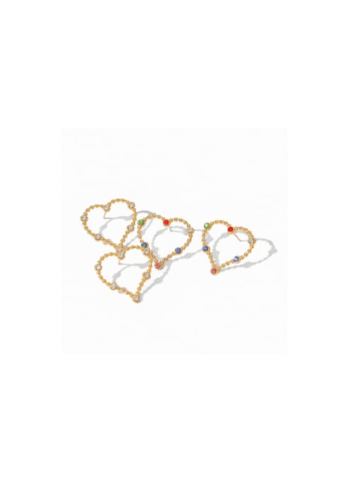 J&D Stainless steel Cubic Zirconia Heart Dainty Stud Earring 0