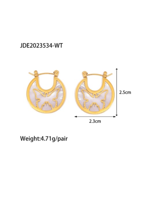 JDE2023534 WT Stainless steel Shell Geometric Minimalist Huggie Earring