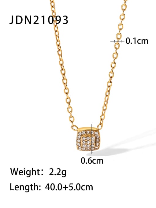 JDN21093 Stainless steel Cubic Zirconia Geometric Dainty Necklace