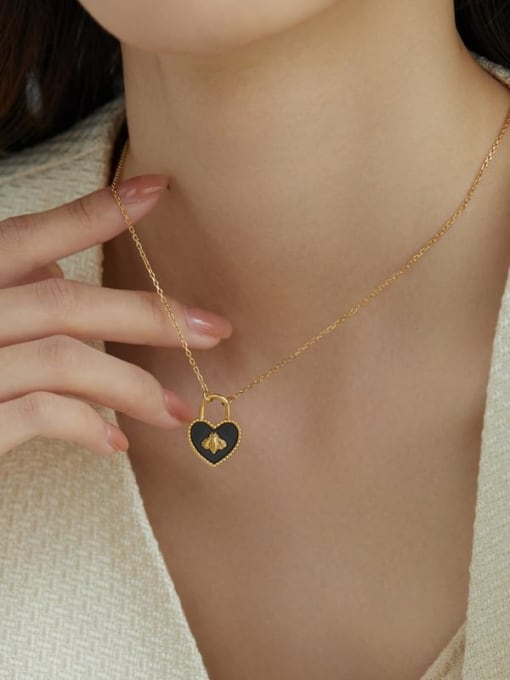 K.Love Titanium Steel Enamel Heart Trend Necklace 1