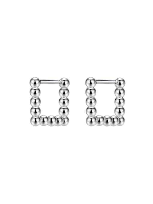 Steel Ball Square Steel Color (Pair) Titanium Steel Geometric Trend Hoop Earring