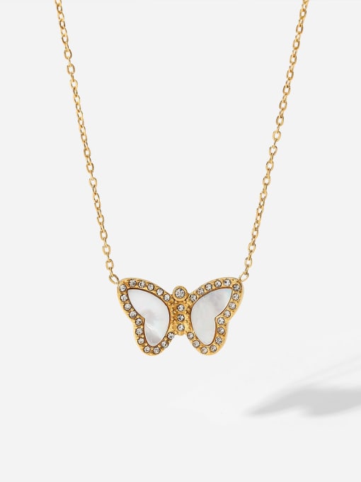 JDN21091 Stainless steel Shell Butterfly Minimalist Necklace