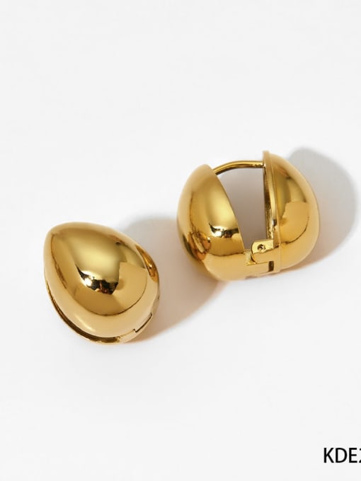 Golden Droplet Earrings KDE2279 Stainless steel Heart Trend Stud Earring