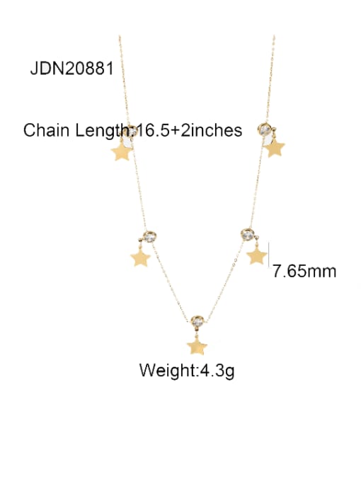 J&D Stainless steel Rhinestone Star Minimalist Five-Pointed Star Pendant Necklace 2