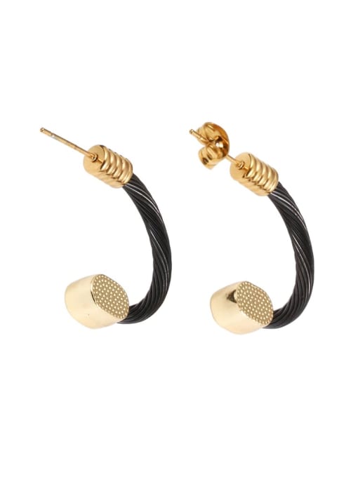 Black earrings Stainless steel Vintage Irregular Ring Earring And Bracelet Set