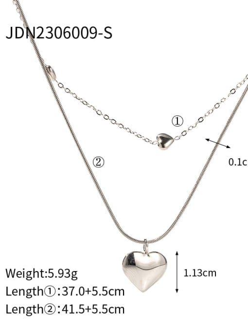 JDN2306009 S Stainless steel Heart Trend Multi Strand Necklace