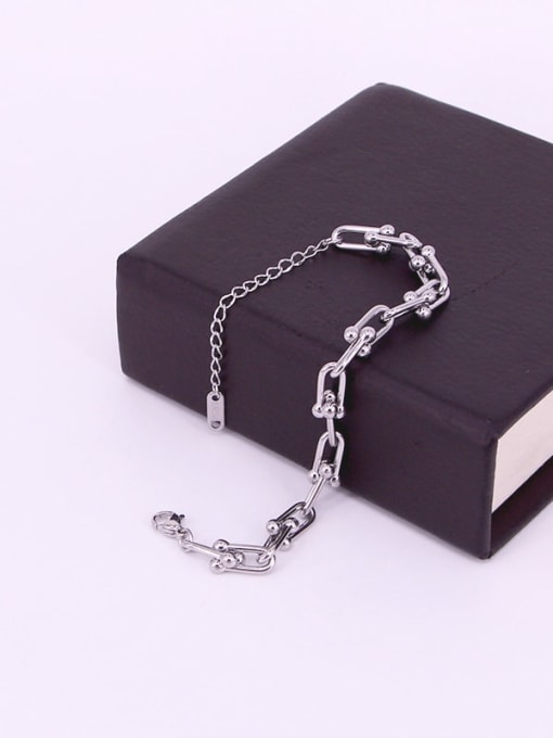 steel Titanium Steel Irregular Minimalist Link Bracelet