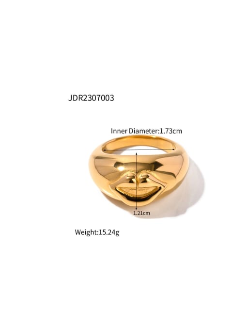 J&D Stainless steel Mouth Trend Band Ring 3