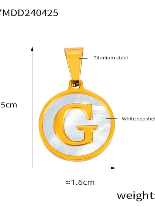 D77 Golden Letter G Pendant Titanium Steel Shell Minimalist Letter  Pendant