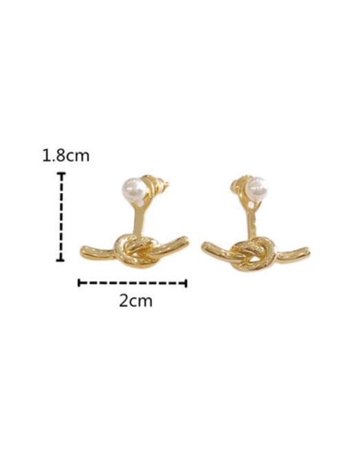 Clioro Brass Geometric  Knot Cute Stud Earring 3
