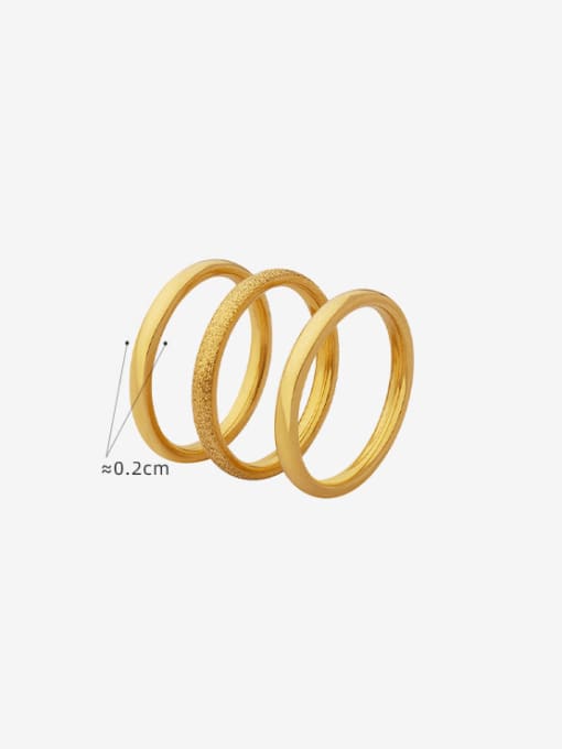MAKA Titanium Steel Geometric Minimalist Stackable Ring 2