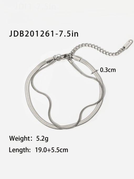J&D Stainless steel Vintage Snake Bone Chain Strand Bracelet 1