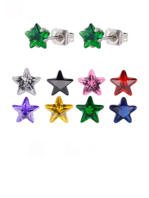 BELII Stainless steel Cubic Zirconia Star Minimalist Single Earring