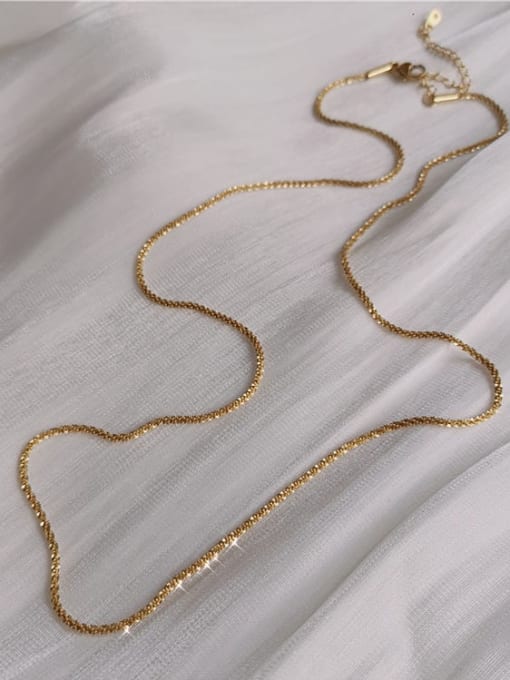 K6039 Sparkling Necklace Gold Titanium Steel Star Trend Link Necklace