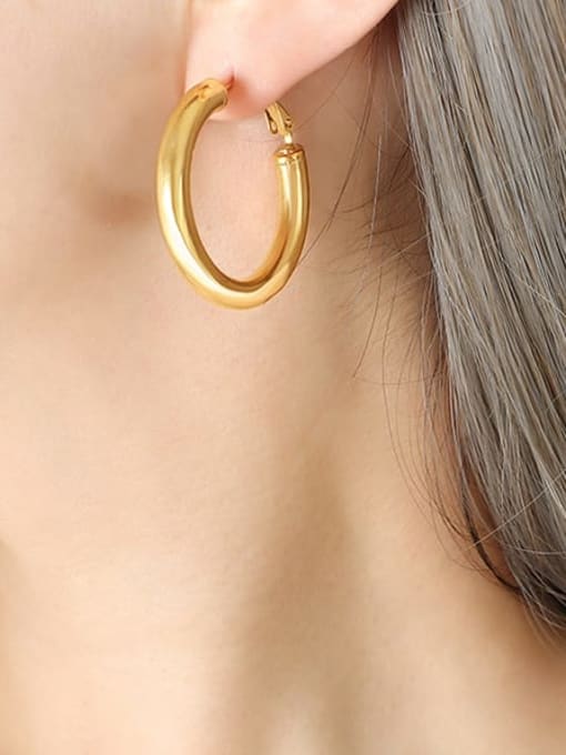 F233 Gold Small Earrings Titanium Steel Geometric Minimalist Stud Earring