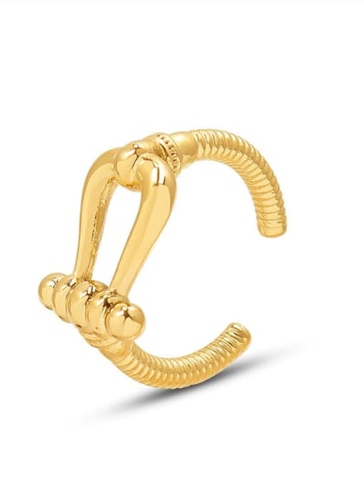 A275 gold thread ring Titanium Steel Geometric Hip Hop Band Ring