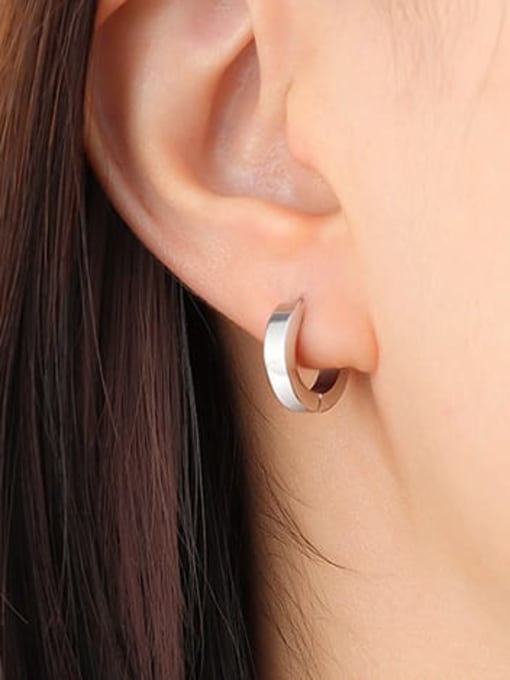 F225 steel versatile Earrings Titanium Steel Geometric Minimalist Huggie Earring