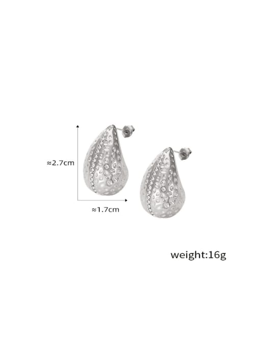 TXF007 Steel Earrings Titanium Steel Cubic Zirconia Water Drop Hip Hop Earring and Necklace Set