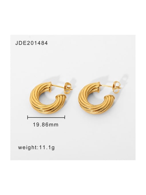 J&D Stainless steel Twist Trend Stud Earring 2