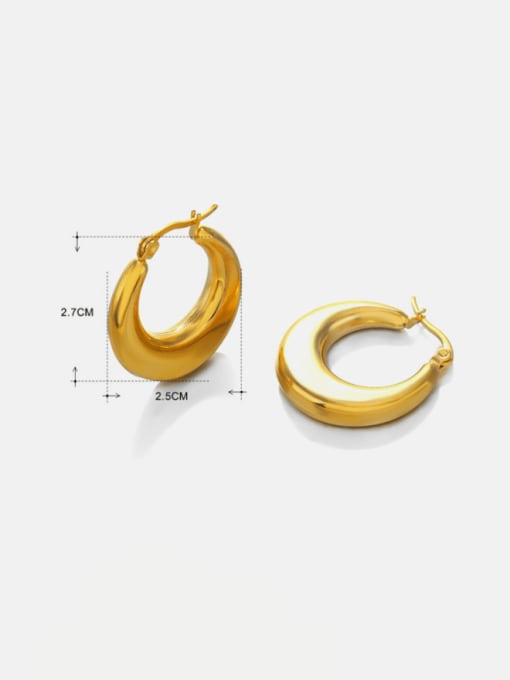 J$L  Steel Jewelry Stainless steel Geometric Minimalist Huggie Earring 1