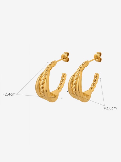 MAKA Brass Geometric Vintage Stud Earring 3