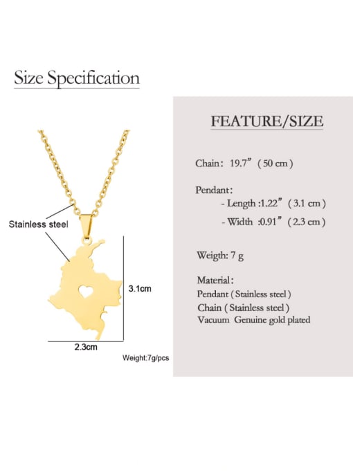 SONYA-Map Jewelry Stainless steel Irregular Hip Hop Map Necklace 3