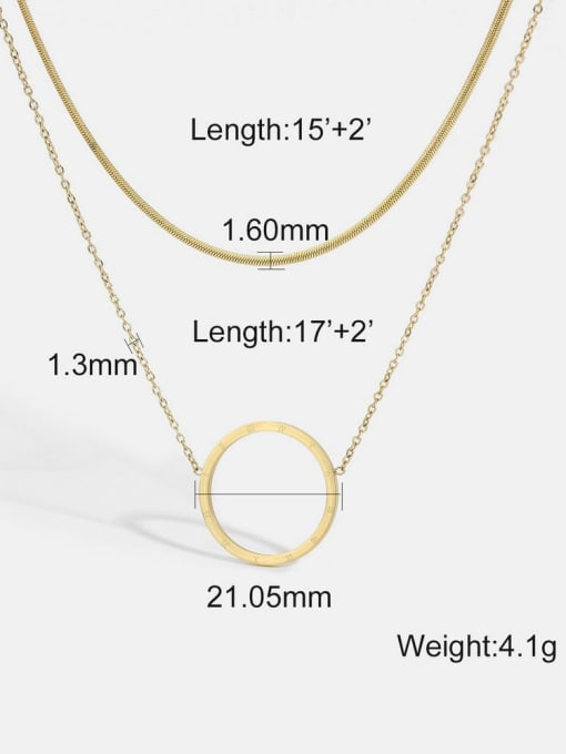 J&D Stainless steel Round Trend Multi Strand Necklace 3