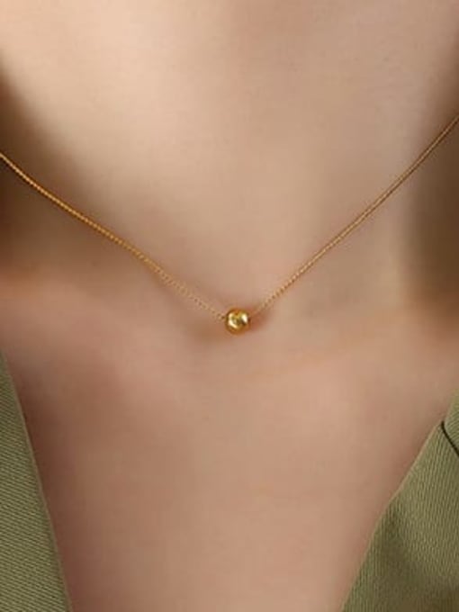 P671 gold single layer 35 +5cm Titanium Steel Bead Tassel Minimalist Tassel Necklace