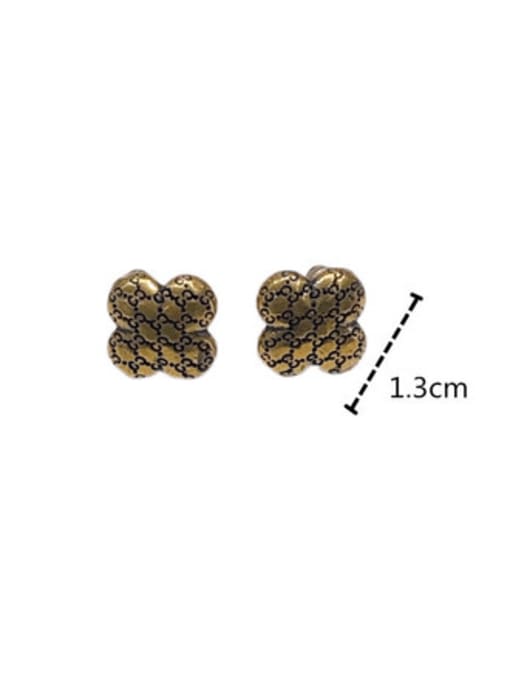 Clioro Brass Geometric Vintage Stud Earring 3