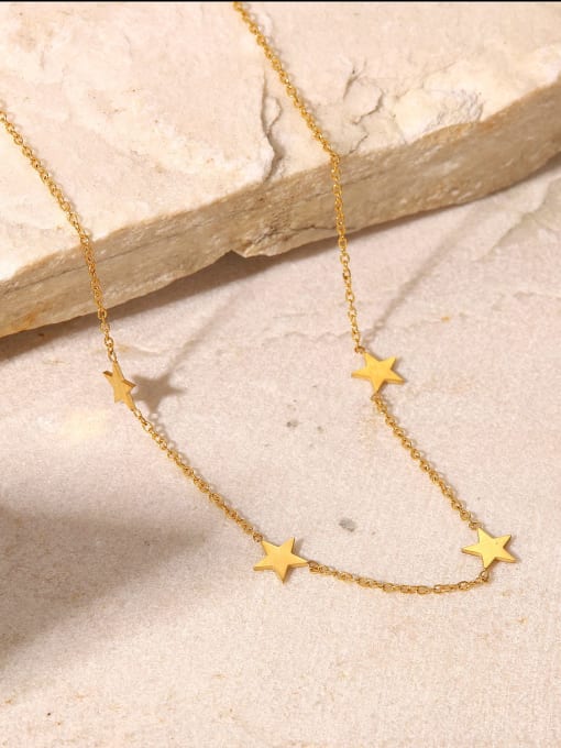 J&D Stainless steel  Minimalist Pentagram Pendant Necklace