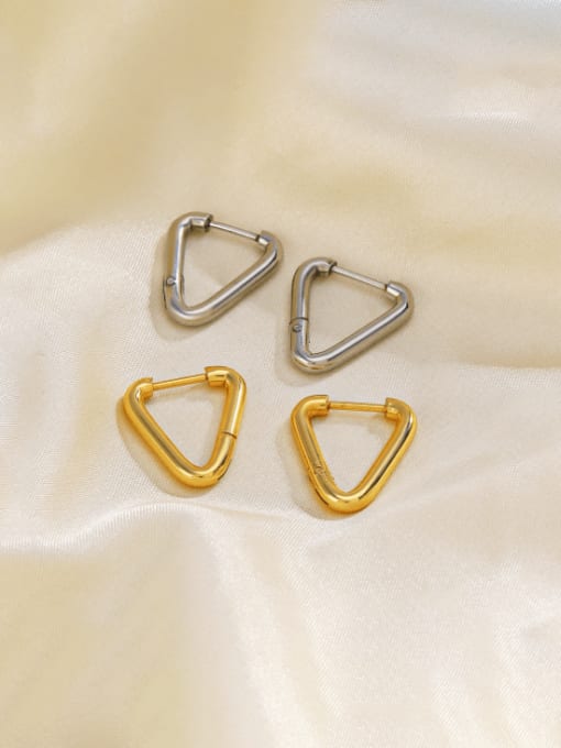 J$L  Steel Jewelry Stainless steel Triangle Minimalist Huggie Earring 0