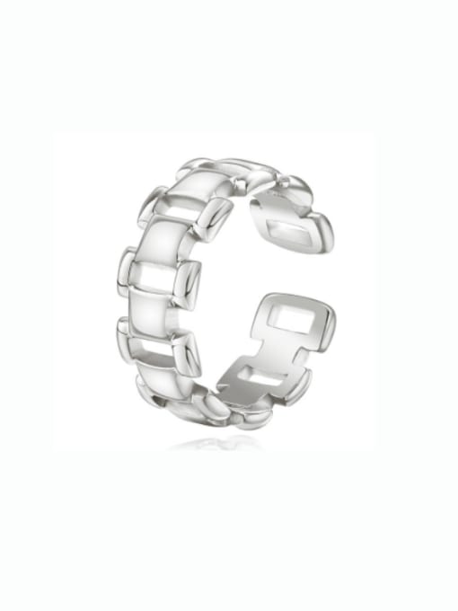 SR21062816S Titanium Steel Geometric Minimalist Band Ring